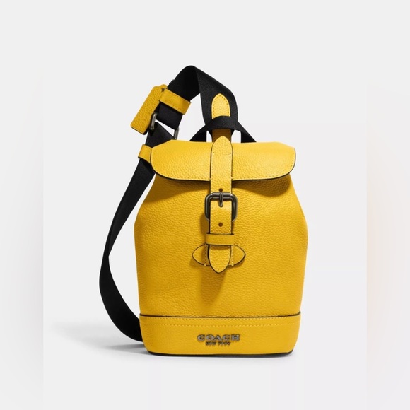 Coach Hudson Small Pack Yellow MSRP $328 NEW - Picture 1 of 4